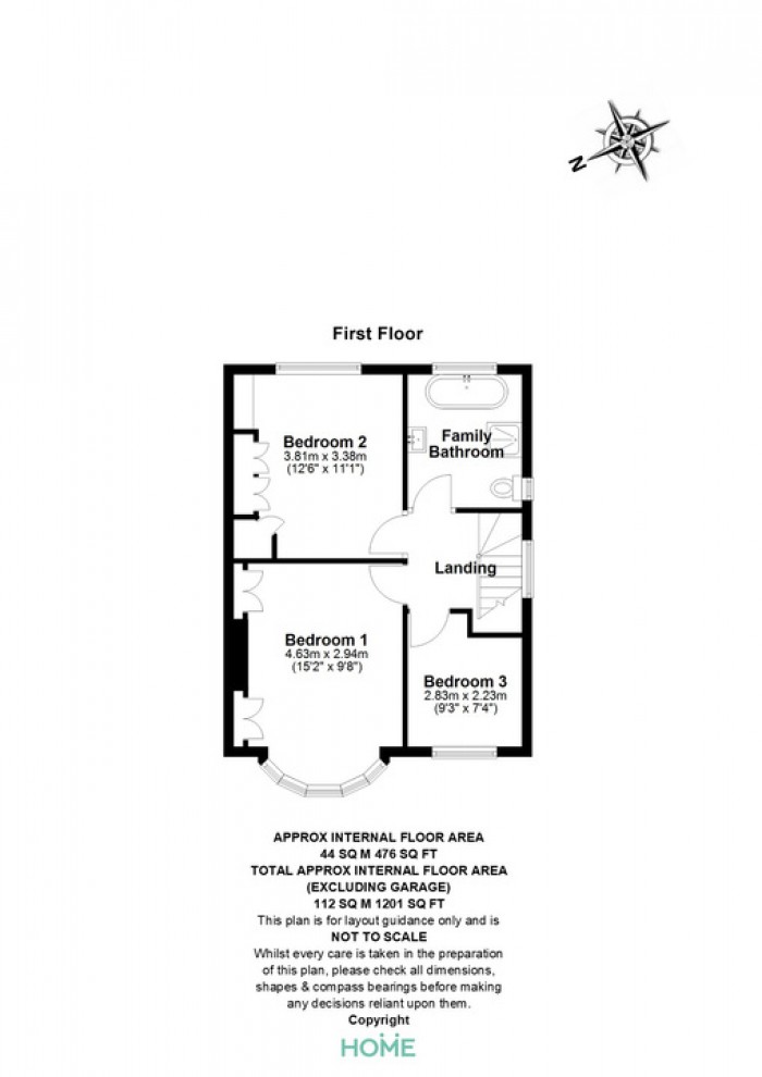 Floorplan for Chelmerton Avenue, Great Baddow, Chelmsford