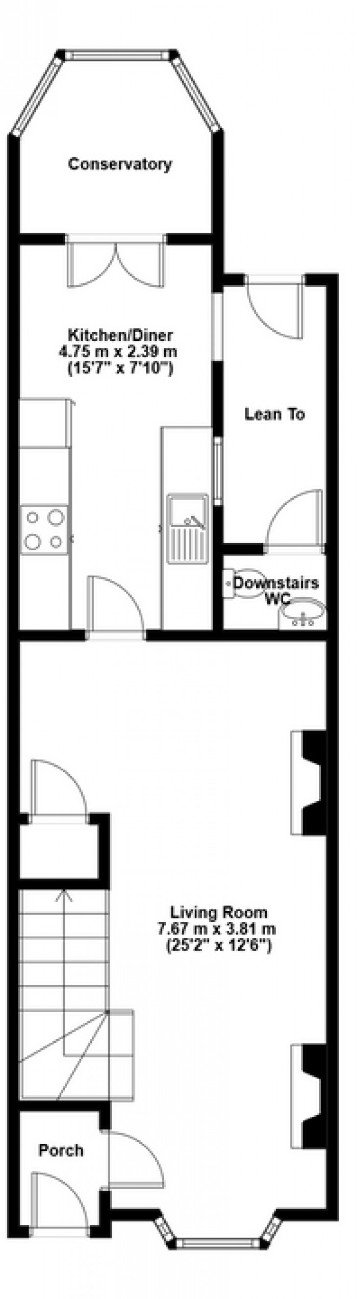 Floorplan for Vicarage Road, Old Moulsham, Chelmsford