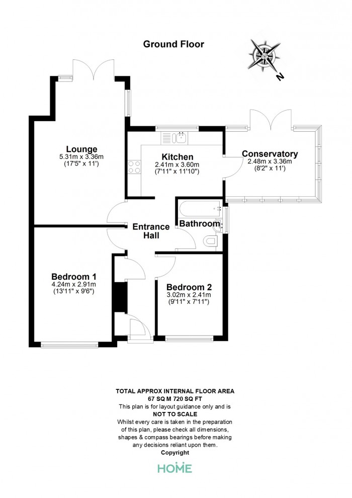 Floorplan for Redruth Close, Springfield, Chelmsford