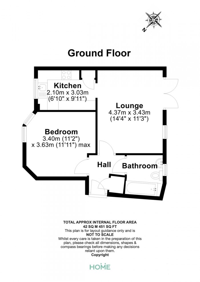 Floorplan for King George Court, Old Moulsham, Chelmsford